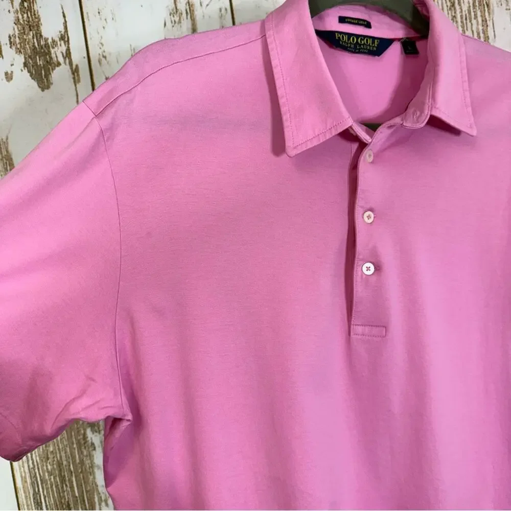 Polo Golf, Ralph Lauren Men's Pink Polo Shirt. Size Large. Excellent condition!
